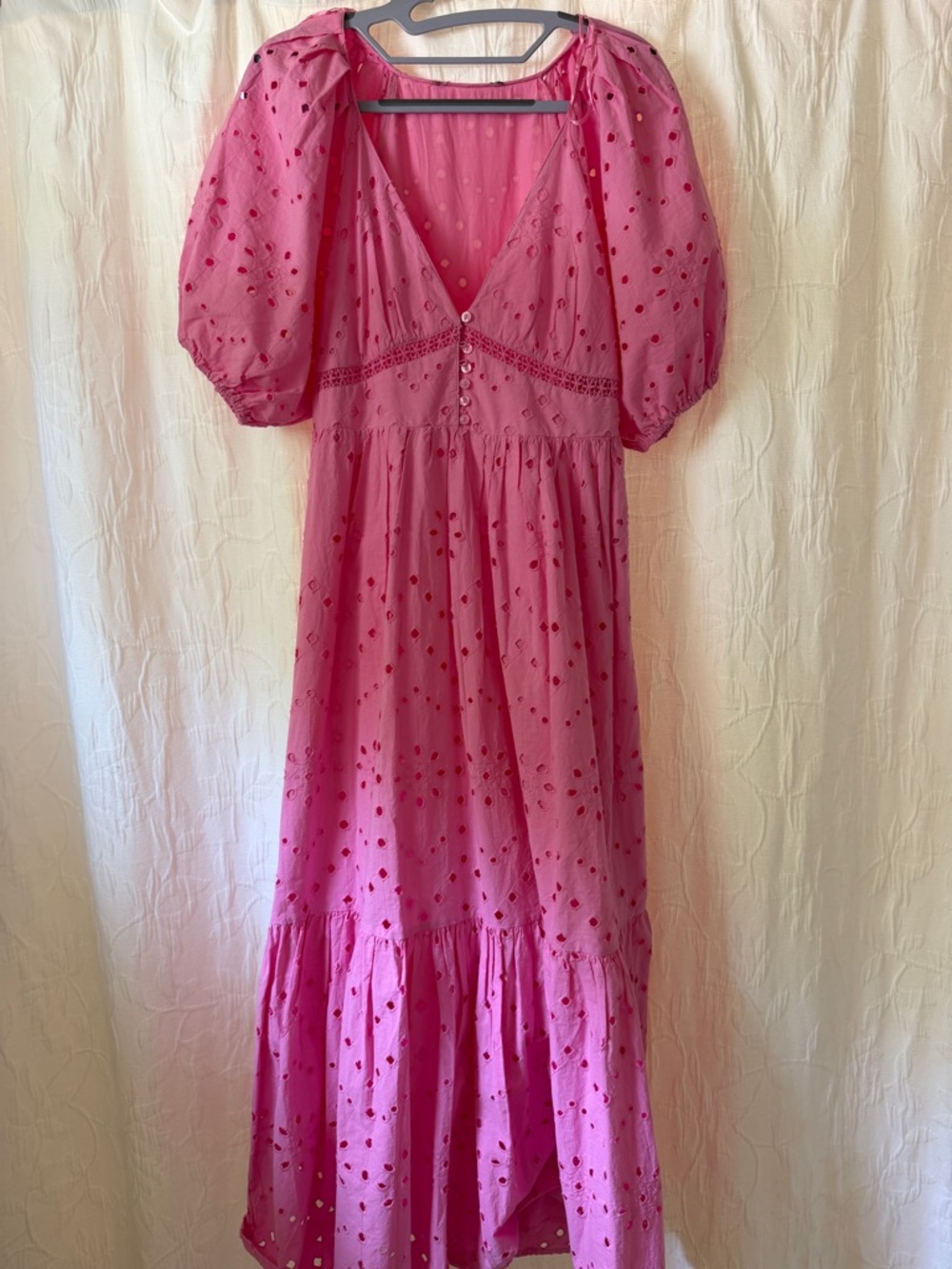 Zara Pink Eyelet Maxi Dress